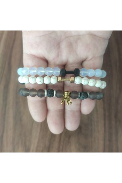 Game Natural Stone Bracelet Set of 3