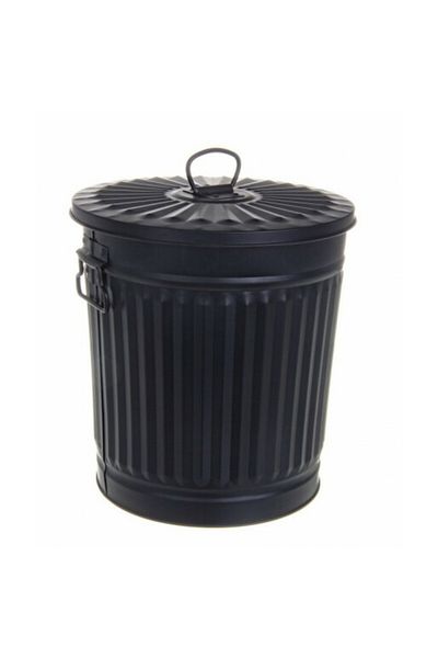 Bizzotto Black zinc waste bin London 29.5x25x31 cm