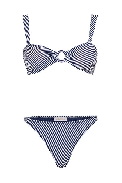 AQUELLA Μπικίνι με αγκράφα Navy Blue Strapless