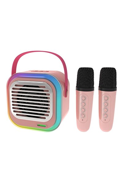 OEM Portable Speaker Set with 2 Microphones, Wireless, Bluetooth V5.3, Karaoke, Dynamic RGB LED Lights