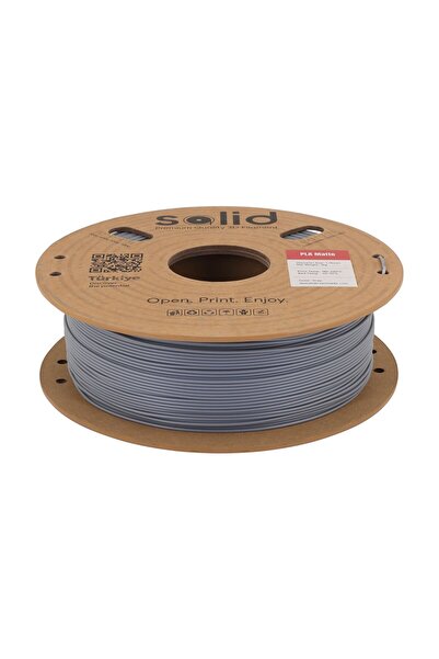 Solid Filament Solid PLA Matte Gri Filament 1.75mm - 1Kg