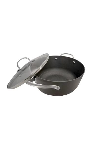 Oti Lightweight cast iron honeycomb pan, glass lid, diameter 24 cm, 3.5l, induction base, OTI