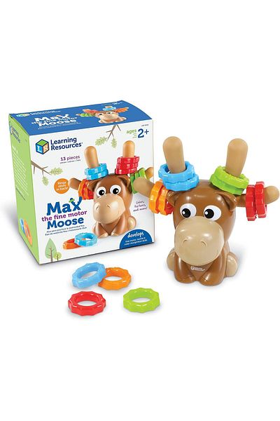Learning Resources Max the Fine Motor Moose - 13 Pieces, Ages 2+ Toddler Learning Toys, Fine Motor T