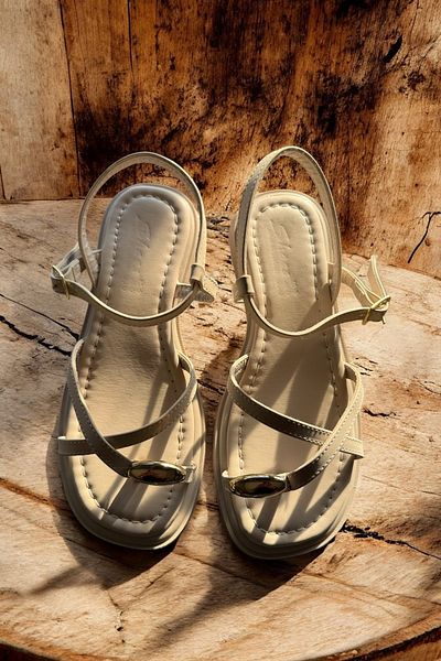 DİVOLYA Millo Beige Ring Detailed Daily Use Sandals