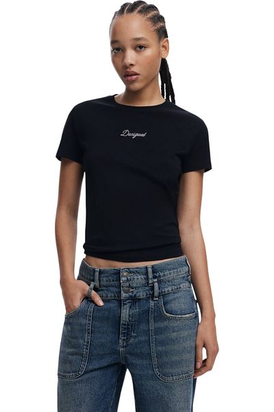 Desigual Μπλούζα Desigual με τρισδιάστατο λογότυπο Parana - 25SWTK15-2000