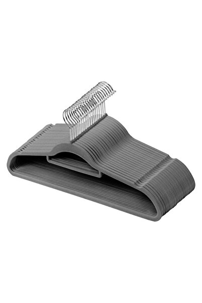 AB HOMES Set of 30 Velvet Hangers, zggzerg, 360 ° Rotating Hook, Space-Saving, Non-Slip, Rounded Design, Gre