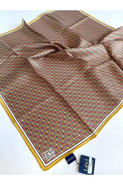 Levidor وشاح تيفيل من الحرير الخالص 49479 نمط مختلط أصفر