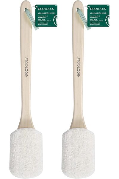 Ecotools Cruelty Free and Eco Friendly Loofah Bath Brush (Pack of 2), Fine Netting Pouf