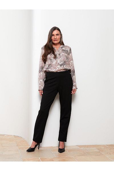 LC Waikiki Women's Standard Fit Straight Pocket Detailed Trousers with Elastic Waist (W2)
