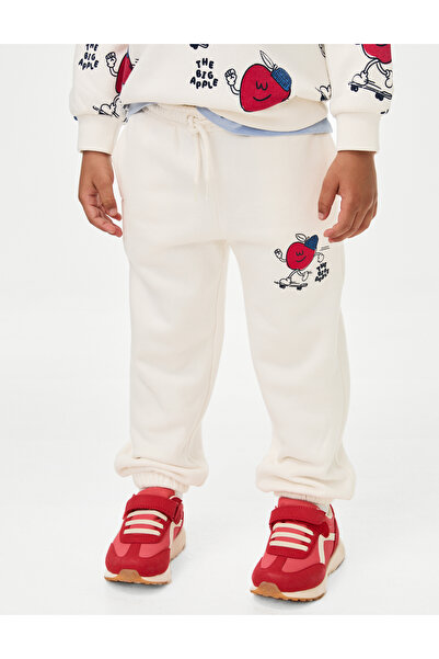 Marks & Spencer Pamuklu Elma Desenli Jogger Pantolon (2-8 Yaş)