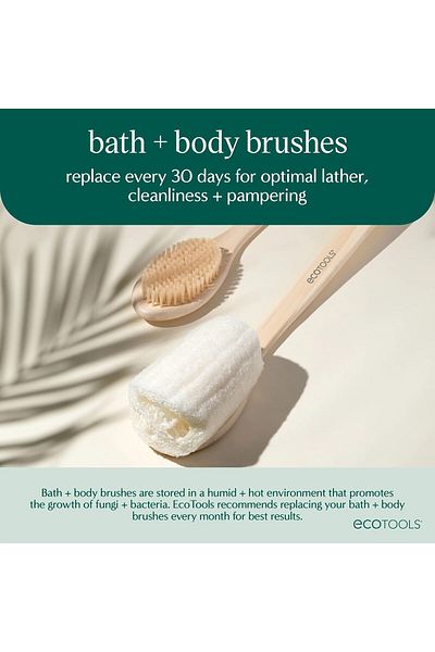 Ecotools Cruelty Free and Eco Friendly Loofah Bath Brush (Pack of 2), Fine Netting Pouf