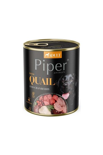 Dolina Noteci Piper, Hrană umedă pentru câini cu prepeliță și merișoare 800g