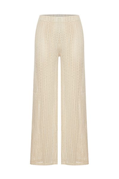AQUELLA Ecru Cotton Lace Trousers