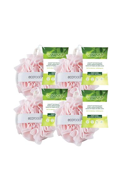 Ecotools Ecopouf Dual Cleansing Pad, Multipurpose Gentle Cleansing Body Scrubber, 2-in-1 Bath Sponge