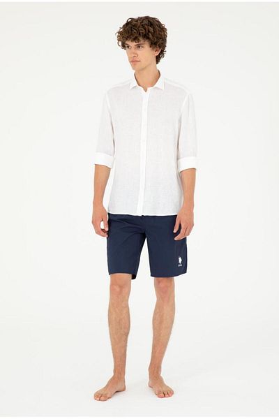 U.S. Polo Assn. Ανδρικό μπλε ναυτικό σορτς με τσέπη