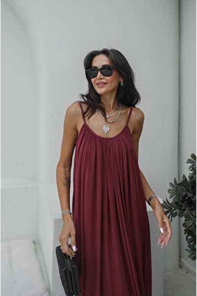 Bak'ap Perry Premium Linen Adjustable Strap Long Summer Tril Tril Bohemian Dress