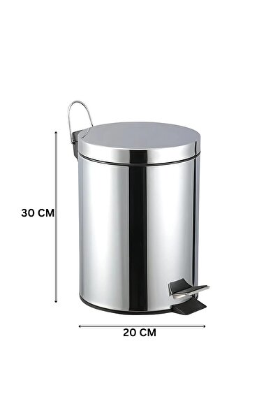 AKC 7LTR Stainless Steel Pedal Trash Can with Lid – Silent Close & Anti-Odor | Hands-Free Foot Pedal Bin
