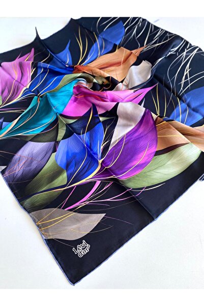 Levidor وشاح تيفيل من الحرير الخالص 48950 نمط أسود مختلط