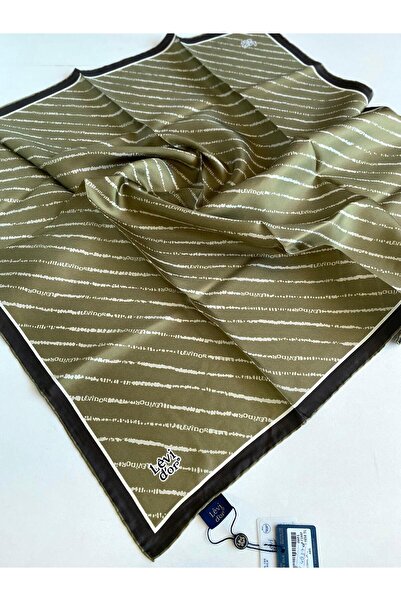 Levidor وشاح تيفيل من الحرير الخالص 49370 نمط أخضر مختلط