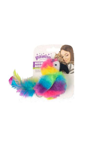 Pawise Knitted Cat Toy Rainbow Bird Svlrs