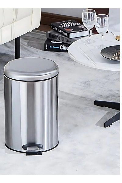 AKC 40L Stainless Steel Pedal Trash Can with Lid – Silent Close & Anti-Odor | Hands-Free Foot Pedal Bin