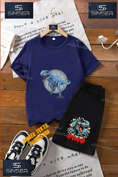 SS SİNSER Tricou cu gât rotund cu imprimeu special „DINOSAUR BLUE IN THE CIRC...