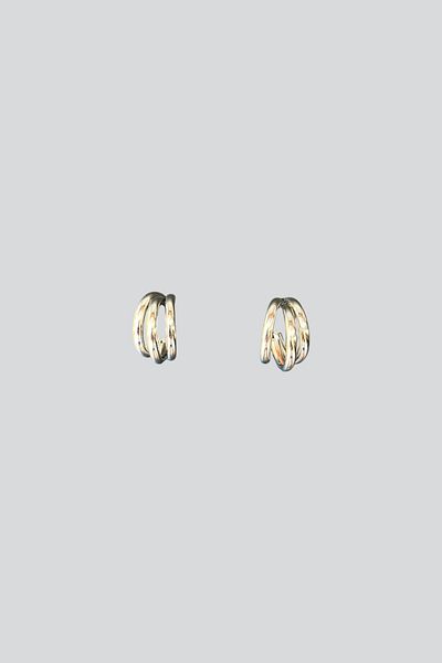 stravis Silver Color Triple Hoop Earrings