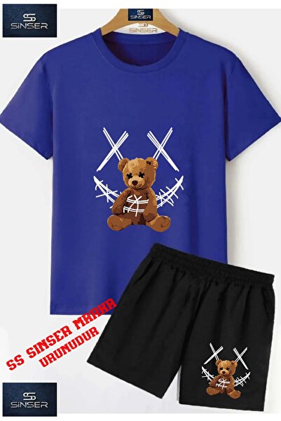 SS SİNSER Children's Unisex “Bear Carpi Ip White“ Special Printed Crew Neck T...