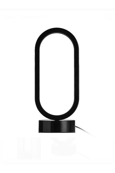 Jumbo Black LED Lamp with USB & 3 Shades 12x10x28cm