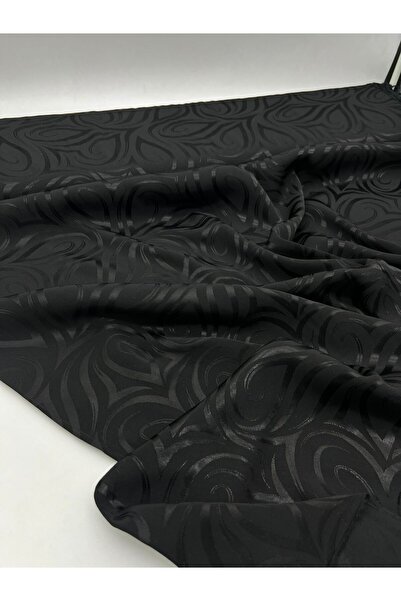 Kumaş Sevdası Jakarlı Floş İpek Kumaş (Eni 150cm) Polyester içermez İç Göstermez Ferace Abaya Elbise