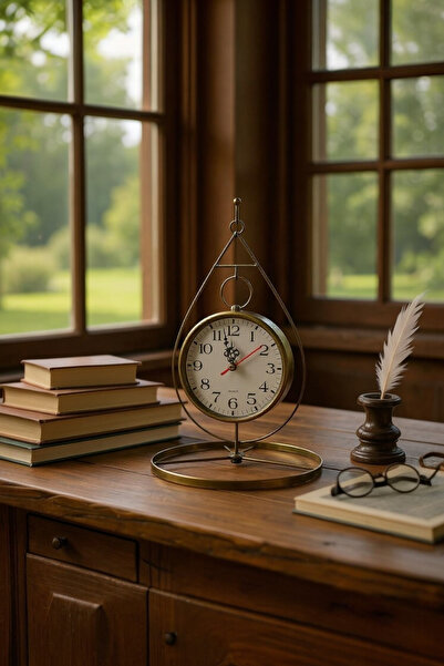 UCR HOME Damla Saat Masa Üstü Dekoratif Quartz Eskitme Hediyelik Ev Saati