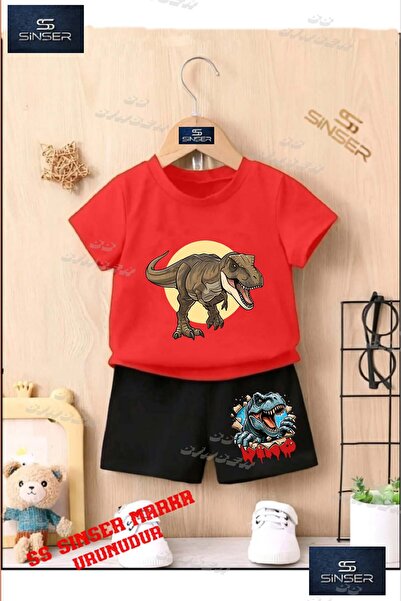 SS SİNSER Tricou cu gât rotund cu imprimeu special „DINOSAUR BROWN IN THE CIR...