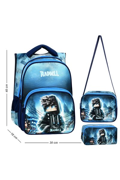 Niss Store Set rucsac, cutie de prânz și suport pentru stilou pentru școala primară tematică Robloks