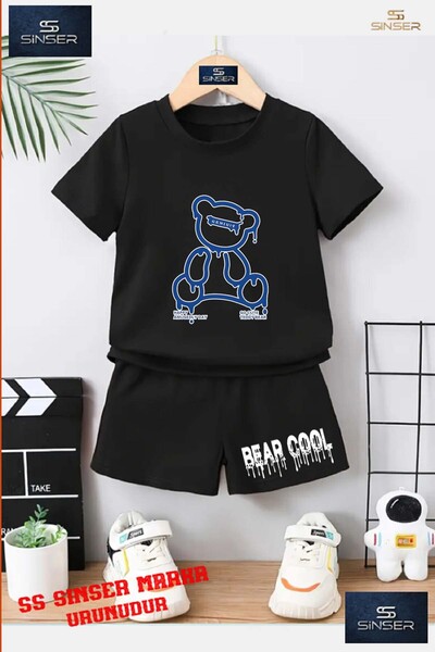 SS SİNSER Tricou cu gât rotund cu imprimeu special „BEAR BLUE STRIPED BOTTOM ...