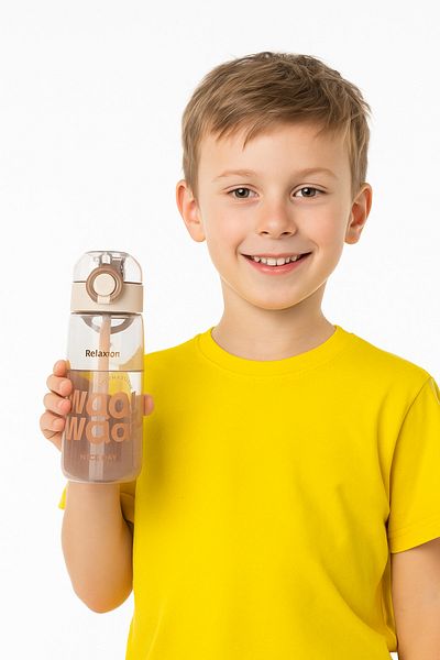Relaxion , Imported Luxury Brown Flask/Water Bottle 650 ml (443)