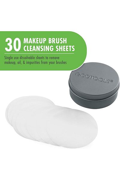 Ecotools Professional Makeup Brush Cleaner And Beauty Blender Dissolving Sheets With Textured Mat