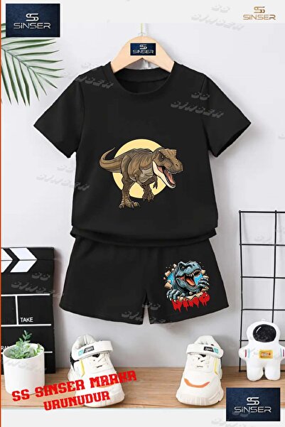 SS SİNSER Tricou cu gât rotund cu imprimeu special „DINOSAUR BROWN IN THE CIR...