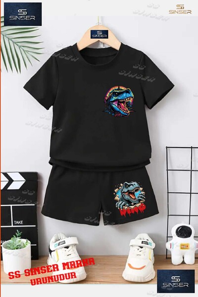 SS SİNSER تي شيرت للأطفال للجنسين "DINOSAUR COLOR HEAD" مطبوع بشكل حصري برقبة...