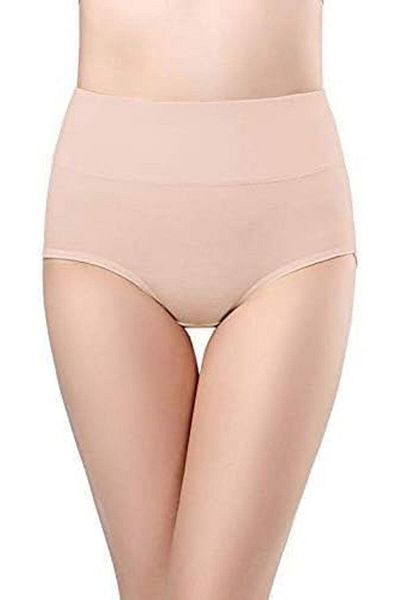 Glamroot Women's Cotton High Waist Full Coverage Tummy Control Panty, Size L