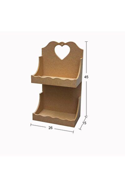 İstanbul Hobi Ahşap 2 Katlı Raf 45x26cm İB-07