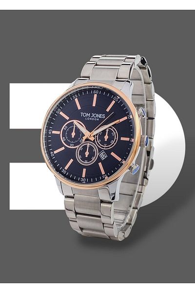 Tom Jones Original 2 Years Guarantee 3 Atm Waterproof Steel Band Men Wrist Watch