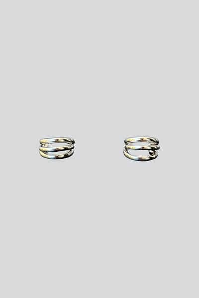 stravis Silver Color Triple Hoop Earrings