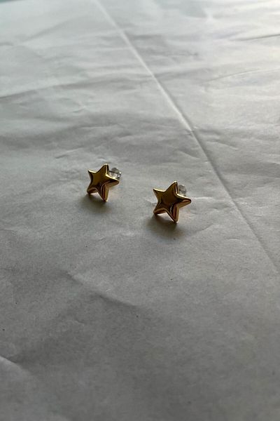 stravis Gold Color Mini Star Earrings