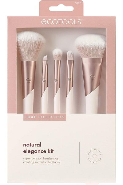 Ecotools Luxe Natural Elegance Professional Face Makeup & Foundation Brush Set, 5 Piece Set