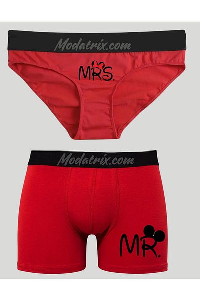UNIQUE DESIGN Women Men Dear Mr & Mrs Kilot and Boxer Couple Combination 2 Piece Set