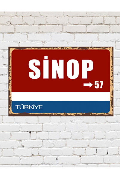 TABLOX Sinop 57 Dekorativna gradsko ploča Retro slika MDF drvena slika Ulični...
