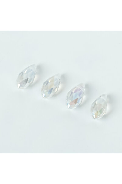 yfhobi 5 Adet- 12 mm Damla Kristal Üstten Delik Cam Boncuk, Şeffaf Az Janjanl...