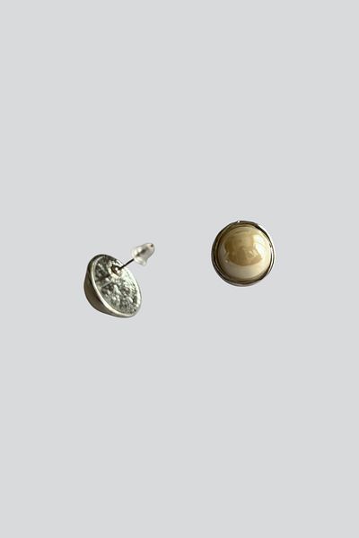 stravis Silver Color Round Pearl Earrings