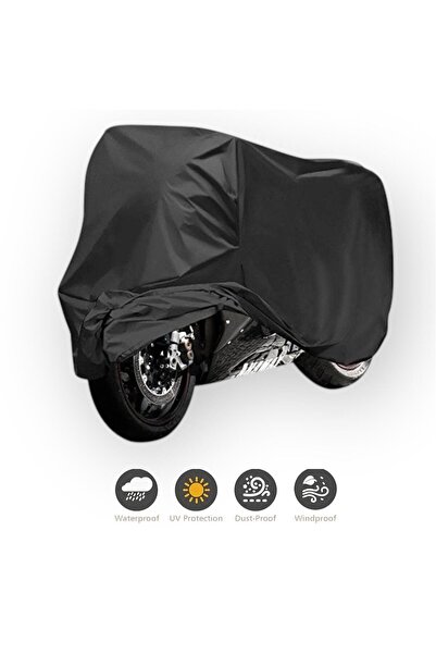 Moonrider Mondial wing 50 cc Motosiklet Brandası Kalın Kumaş Su Geçirmez Premium Motor Branda Siyah L beden