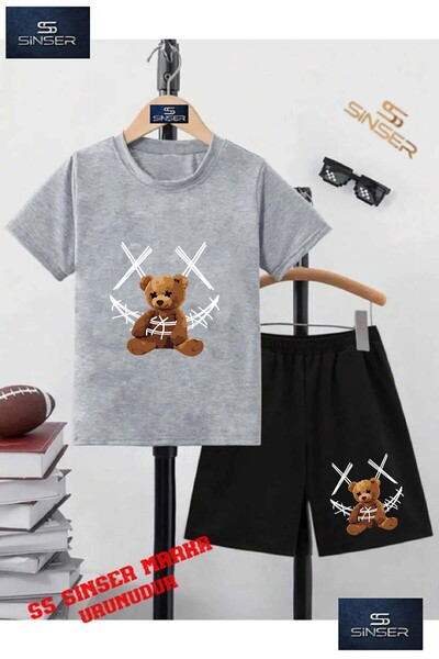 SS SİNSER Tricou cu gât rotund cu imprimeu special pentru copii UNISEX „AYICI...